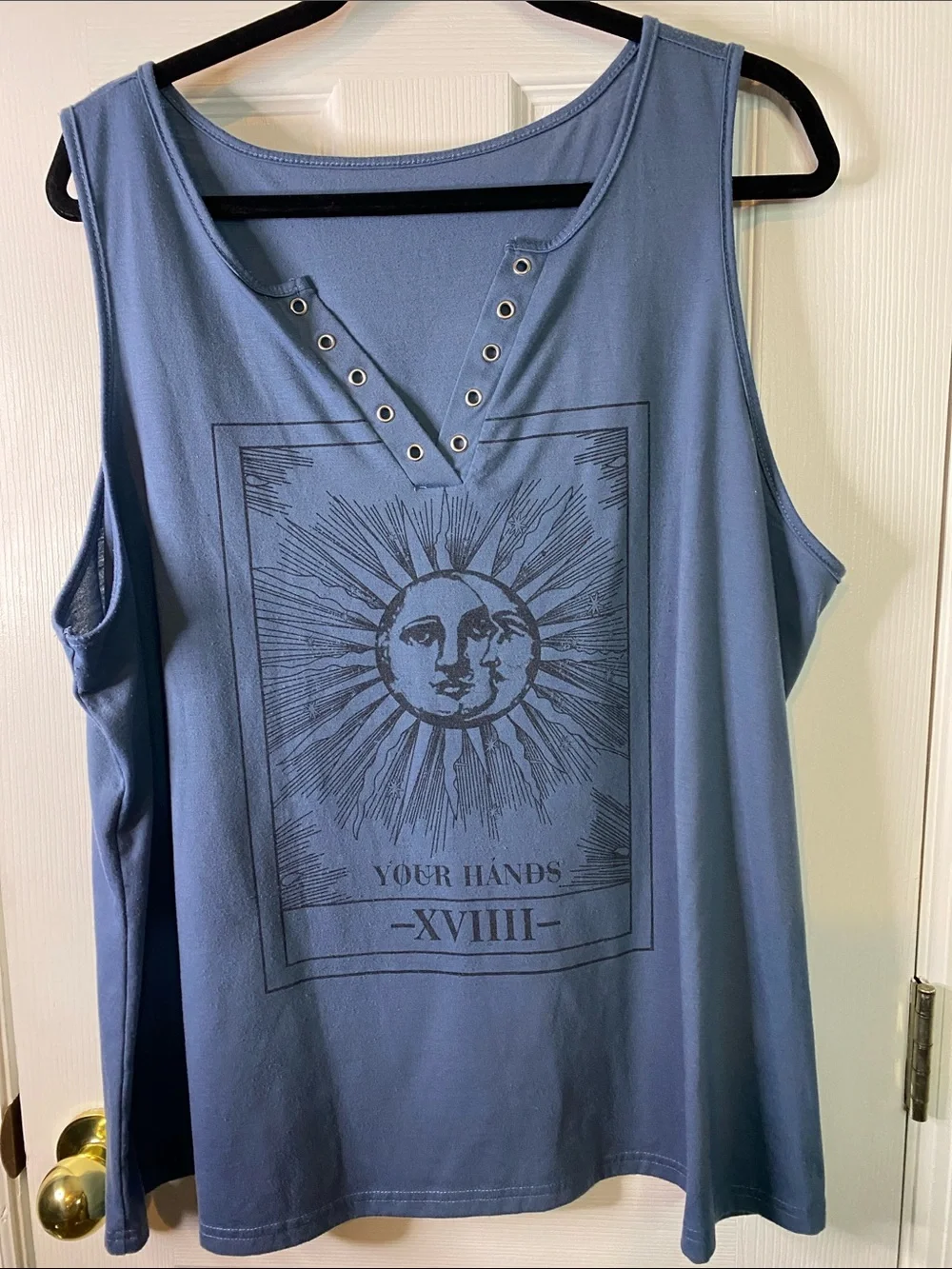 Leasty Women’s 3X Blue and Black Tank Top - Picture 1 of 5